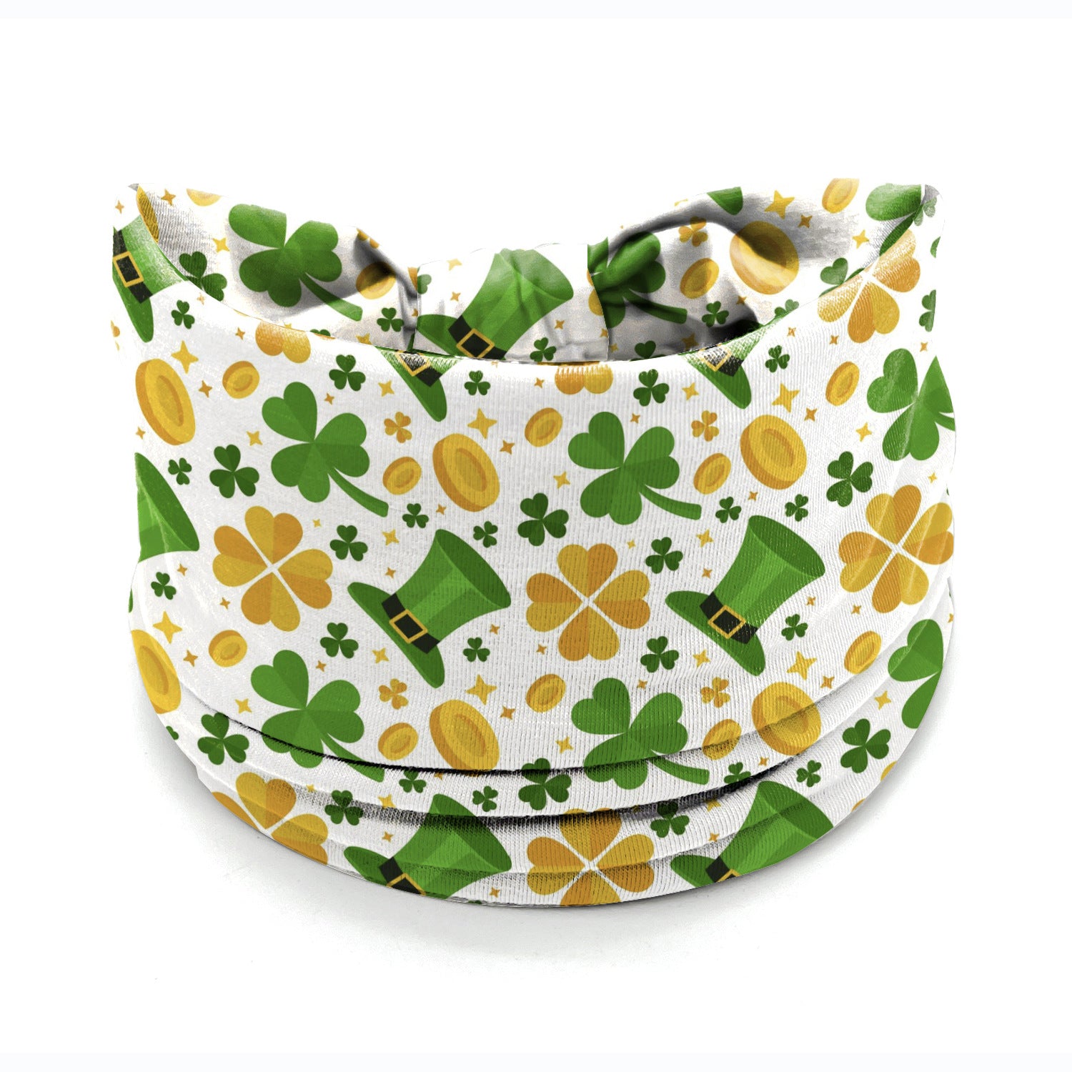 Wholesale St. Patrick's Day Printed Irish Shamrock Elastic Hairband Wide Bandana